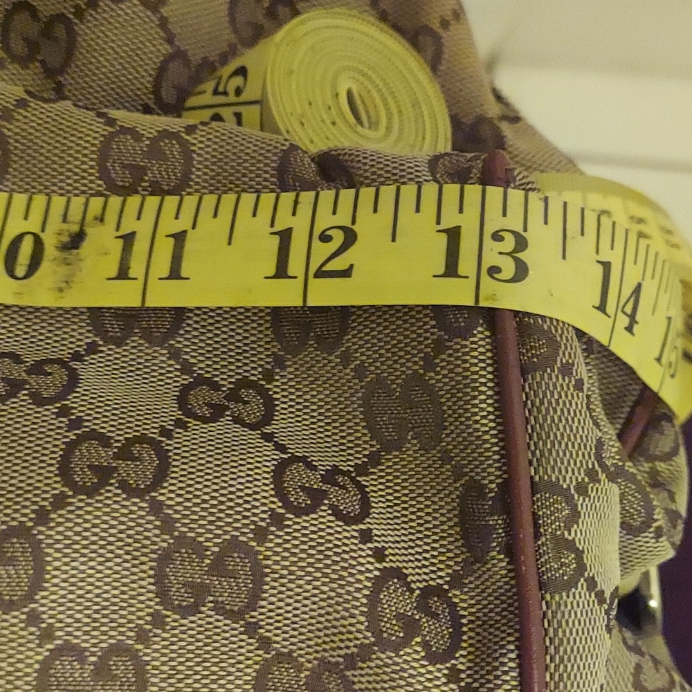 Gucci Brown/Beige GG Canvas Sukey Satchel - Picture 9 of 15